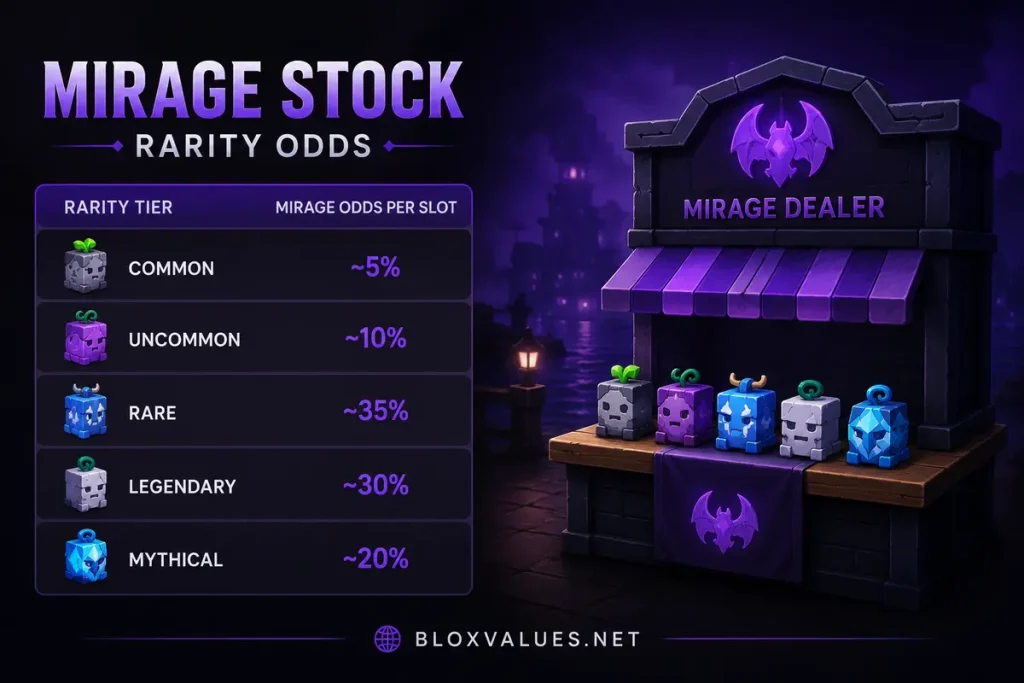 Mirage Stock Rarity Odds - Bloxvalues.net