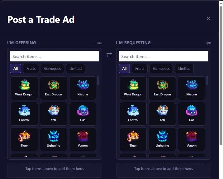 How to Post Blox Fruits Trade Ads